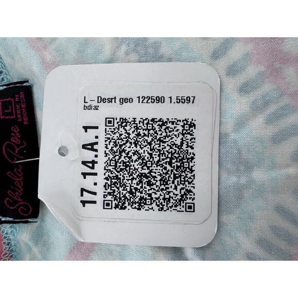 Shiela Rose Cardigan Sweater Sz L Chevron Colorful Artsy Fun Shawl Throw NWT - Picture 7 of 14